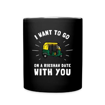 Tuk Tuk Rickshaw Italian Scooter Transporter - Tasse einfarbig - Schwarz - Vorne