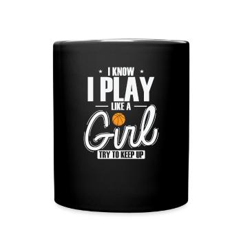 Je sais que je joue comme une fille Essayez de suivre le rythme - Mug uni - noir - Devant