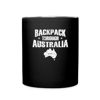 Backpack through Australia Adventure - Full Colour Mug - black - Front