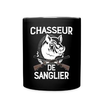 Chasseur De Sanglier humour Chasse Gibier - Mug uni - noir - Devant