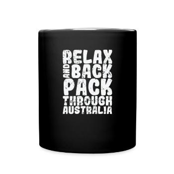 Relax and Backpack through Sydney Australia - Full Colour Mug - black - Front