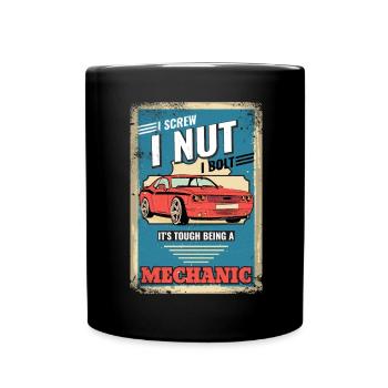 I Screw I Nut I Bolt Mechaniker Reparaturwerkzeug - Tasse einfarbig - Schwarz - Vorne