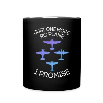 Modellbau Flugzeug RC Modellflieger - Tasse einfarbig - Schwarz - Vorne