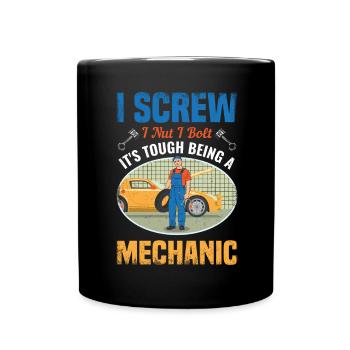 I Screw I Nut I Bolt Mechaniker Reparaturwerkzeug - Tasse einfarbig - Schwarz - Vorne
