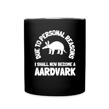 Aardvark Anteater African Ant Bear Edentate - Tasse einfarbig - Schwarz - Vorne