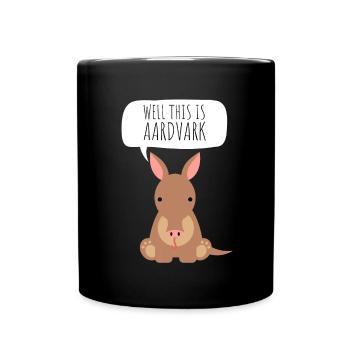 Aardvark Anteater African Ant Bear Edentate - Tasse einfarbig - Schwarz - Vorne