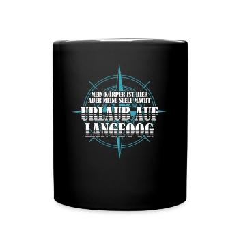 Langeoog Insel - Tasse einfarbig - Schwarz - Vorne