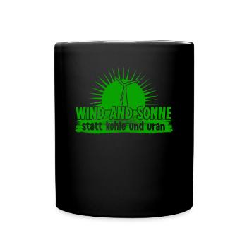 Klimawandel WIndkraft Klimaschutz - Tasse einfarbig - Schwarz - Vorne