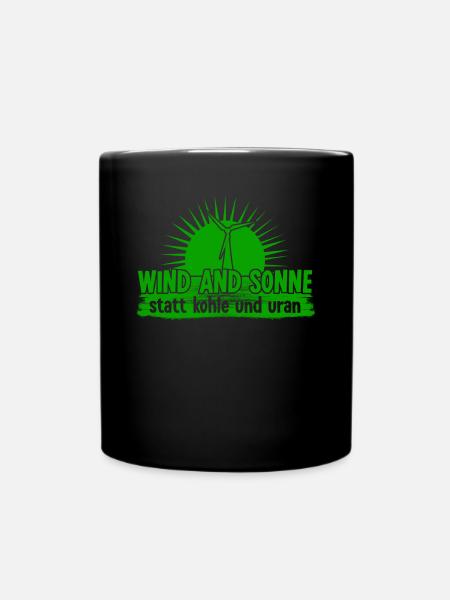 Klimawandel WIndkraft Klimaschutz - Tasse einfarbig - Schwarz