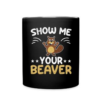 Show me your beaver wildlife animal dam rodent - Full Colour Mug - black - Front