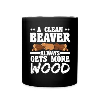 Un castor propre devient de plus en plus animal de bois - Mug uni - noir - Devant