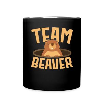 Team Biber Wildtier Tier Kanada Damm Nagetier - Tasse einfarbig - Schwarz - Vorne