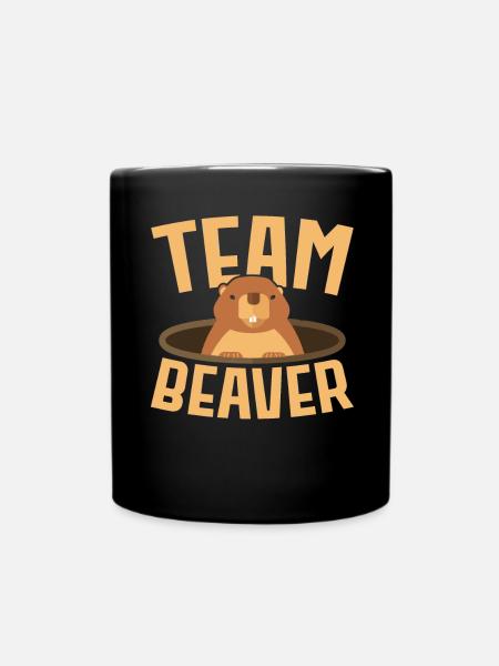 Team Biber Wildtier Tier Kanada Damm Nagetier - Tasse einfarbig - Schwarz