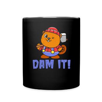 Dam It Wildlife Animal Canada Rodent Beaver Love - Full Colour Mug - black - Front
