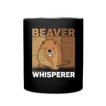 Biberflüsterer Wildtier Tier Kanada Damm Nagetier - Tasse einfarbig - Schwarz - Vorne