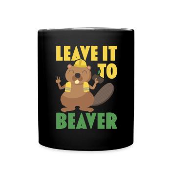 Leave it to the Beaver Wildlife Animal Dam Nag - Full Colour Mug - black - Front