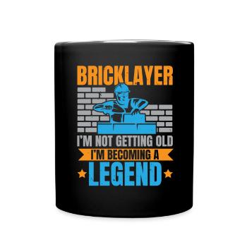 Maçon Je ne vieillis pas, je suis une légende - Mug uni - noir - Devant