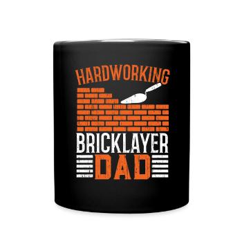 Hardworking Bricklayer Papa Masonwork Father's Day - Full Colour Mug - black - Front