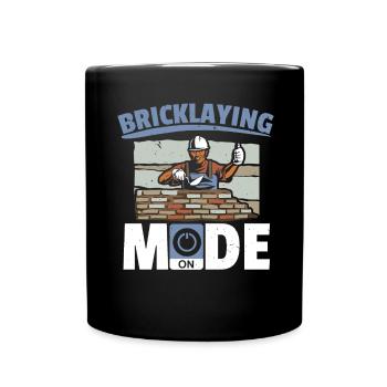 Mason mode on the construction Job Bricklayer - Full Colour Mug - black - Front