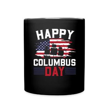 Froher Kolumbus-Tag USA Christoph Kolumbus - Tasse einfarbig - Schwarz - Vorne
