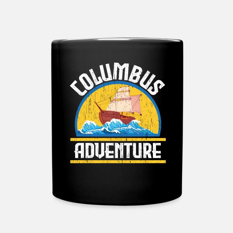 Kolumbus-Abenteuer USA Amerika Kolumbus-Tag - Tasse einfarbig - Schwarz