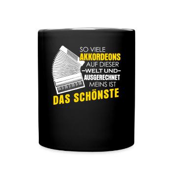 Akkordeon Akkordeonist Zieharmonika - Tasse einfarbig - Schwarz - Vorne