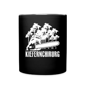Kettensäge Kiefernchirurg Motorsäge - Tasse einfarbig - Schwarz - Vorne
