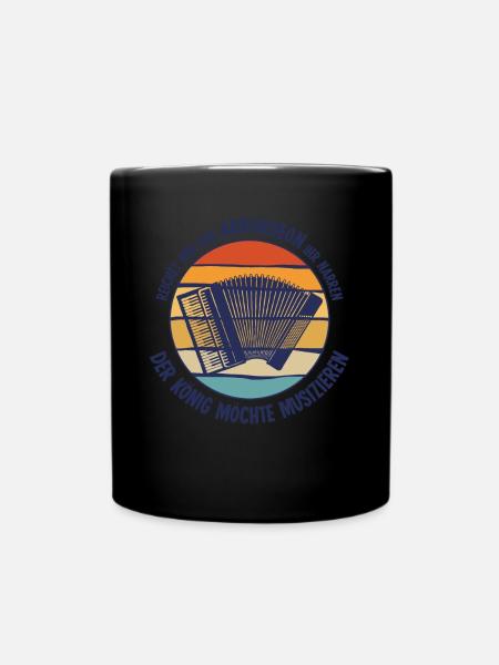 Akkordeon Harmonika Zieharmonika - Tasse einfarbig - Schwarz