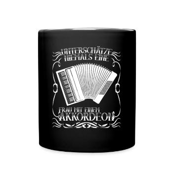 Akkordeon Zieharmonika Akkordeonspieler - Tasse einfarbig - Schwarz - Vorne