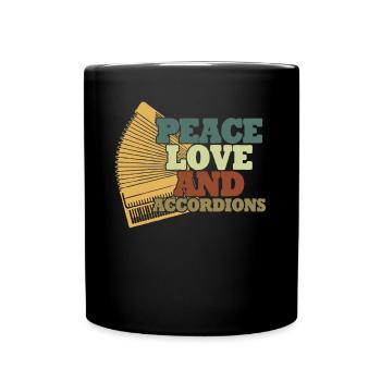 Accordion Hand Harmonica Accordionist - Full Colour Mug - black - Front