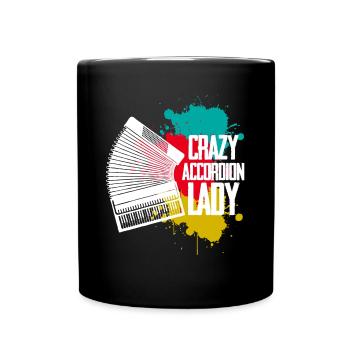 Akkordeon Lady Akkordeonist Zieharmonika - Tasse einfarbig - Schwarz - Vorne