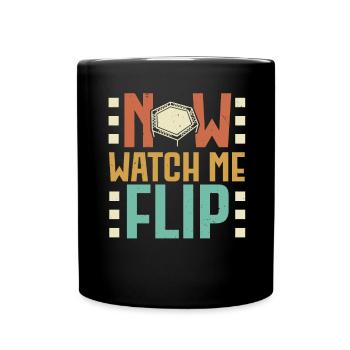 Now Watch Me Flip Trampolining Trampolin - Tasse einfarbig - Schwarz - Vorne