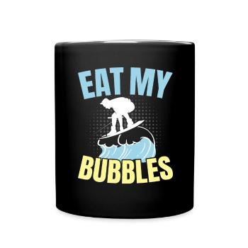 Eat My Bubbles Water Sports Waterskiing Waterskiing - Full Colour Mug - black - Front
