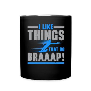 I like things that run barefoot water skiing water - Full Colour Mug - black - Front