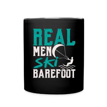 Real men go barefoot waterskiing Waterskiing - Full Colour Mug - black - Front