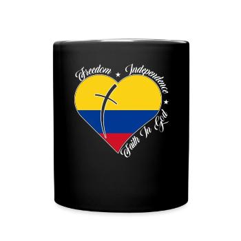 Freedom Faith in God - Colombia - Full Colour Mug - black - Front