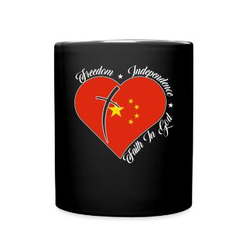 Freiheit Glaube An Gott - China - Tasse einfarbig - Schwarz - Vorne