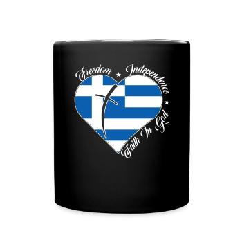 Freedom Faith in God - Greece - Full Colour Mug - black - Front