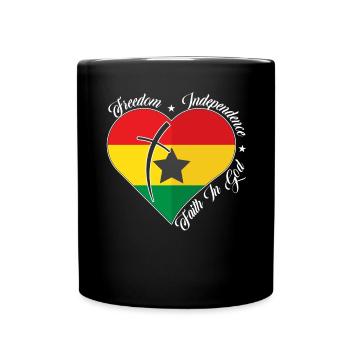 Freiheit Glaube An Gott - Ghana - Tasse einfarbig - Schwarz - Vorne