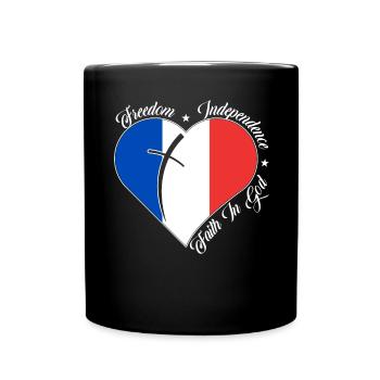 Freedom Faith in God - France - Full Colour Mug - black - Front