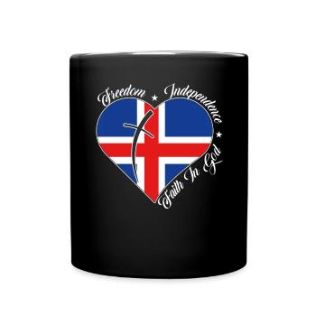 Freiheit Glaube An Gott - Island - Tasse einfarbig - Schwarz - Vorne