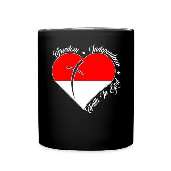 Freiheit Glaube An Gott - Indonesien - Tasse einfarbig - Schwarz - Vorne