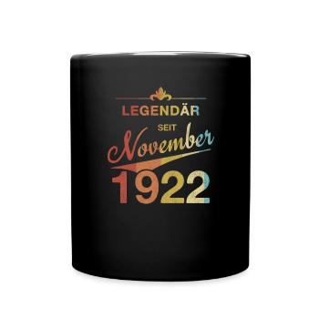 Legendary 100th birthday November 1922 vintage - Full Colour Mug - black - Front