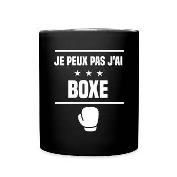 Je Peux Pas J'ai boxe gants humour boxeur - Mug uni - noir - Devant