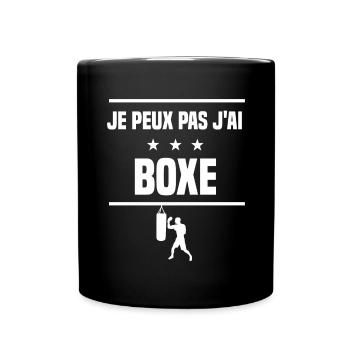 Je Peux Pas J'ai boxe humour boxeur - Mug uni - noir - Devant