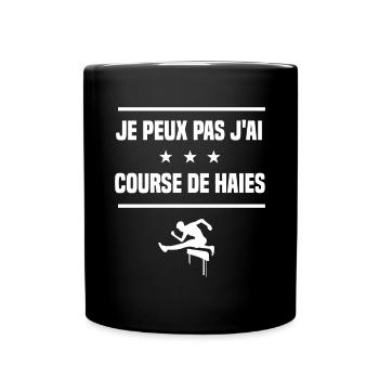 Je Peux Pas J'ai course de haies humour athlète - Mug uni - noir - Devant