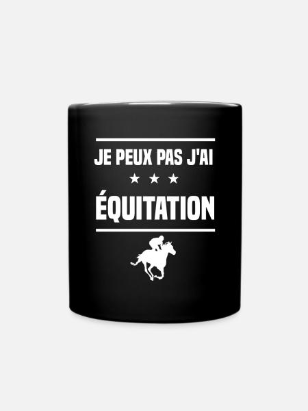Je Peux Pas J'ai équitation humour cavalier - Mug uni - noir