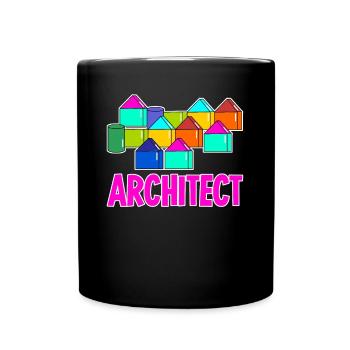 Architekt Bauklötze Bauklotz Architektur - Tasse einfarbig - Schwarz - Vorne