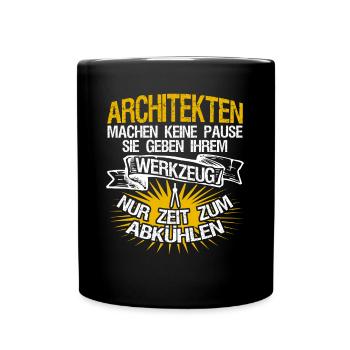 Architekt Zirkel Architekten Architektur - Tasse einfarbig - Schwarz - Vorne