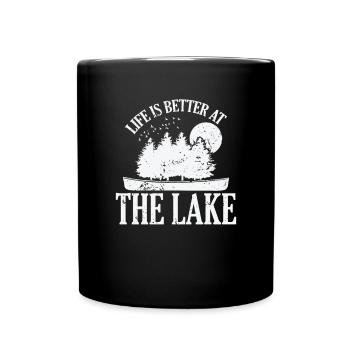 La vie est meilleure au lake kayak paddle boat - Mug uni - noir - Devant